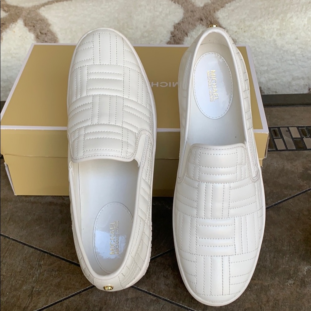 MICHAEL KORS TEDDY SLIP ON NAPPA PU OPTIC WHITE - Picture 7 of 16